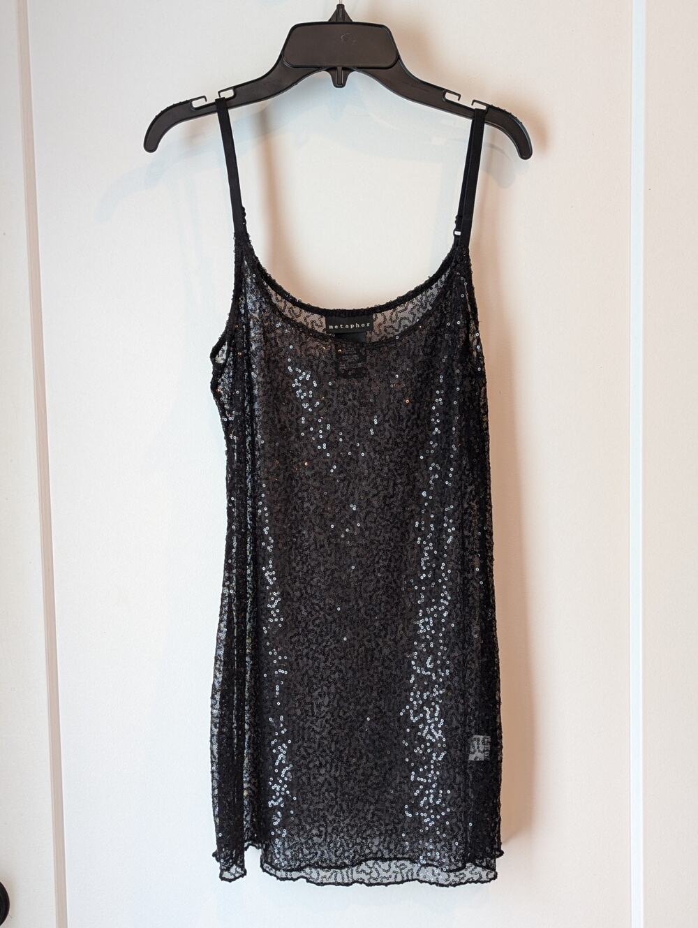 Metaphor Women's Small Black Sequin Tunic Whimsy Goth Party Festival Concert EUC